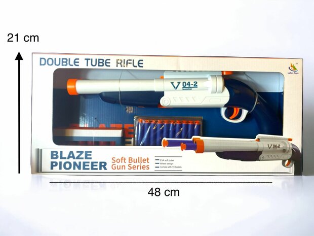 jachtgeweer zacht rubberen kogelspeelgoed - shotgun soft rubber bullet toys 42 cm