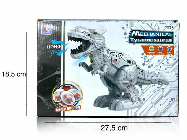 Mechanical Electric Dinosaur Toy Egg Laying Roaring Sounds Tyrannosaurus for Kids.