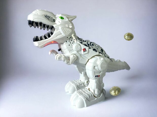 Mechanical Electric Dinosaur Toy Egg Laying Roaring Sounds Tyrannosaurus for Kids.