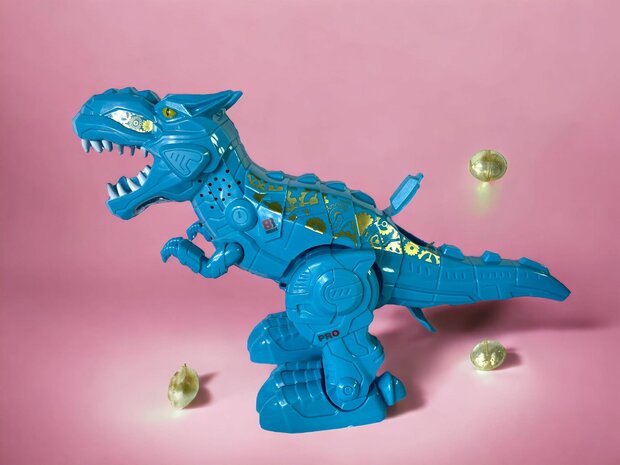 Mechanical Electric Dinosaur Toy Egg Laying Roaring Sounds Tyrannosaurus for Kids.