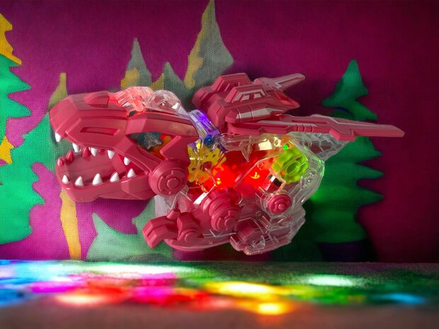 Dinosaur toy Electrically transparent Colored gears with music and lighting 22.5cm.