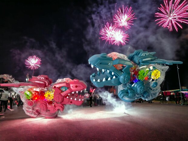 Dinosaur toy Electrically transparent Colored gears with music and lighting 22.5cm.