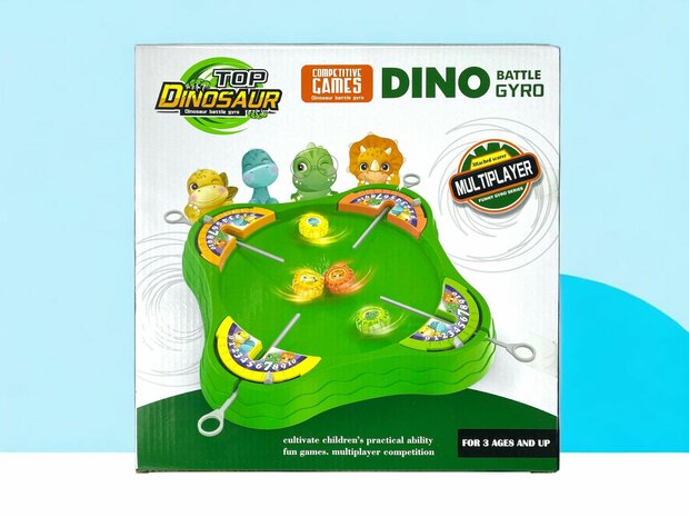 Dinosaurier TOP Battle Gyro-Spiele k&ouml;nnen von 2 bis 4 Personen gespielt werden.