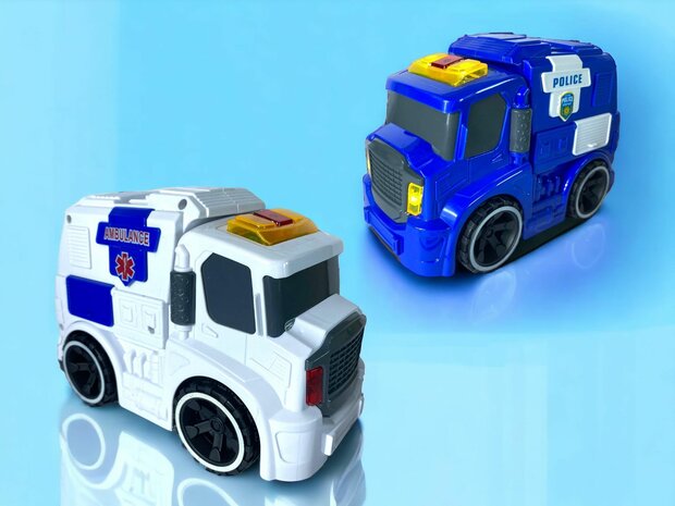 AMBULANCE TOY VEHICLE 19.5CM WITH SIREN SOUND AND LIGHTS