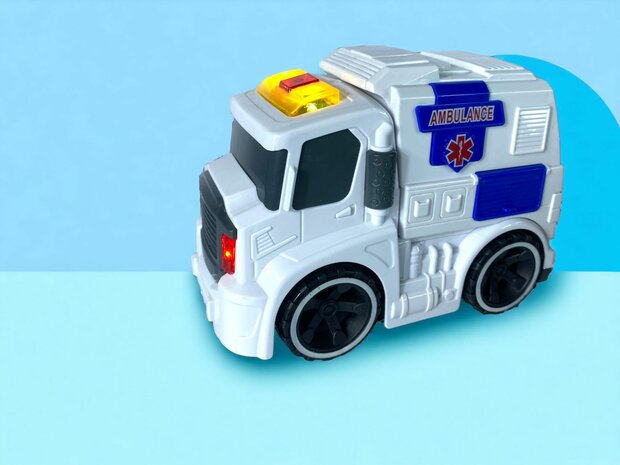 AMBULANCE TOY VEHICLE 19.5CM WITH SIREN SOUND AND LIGHTS