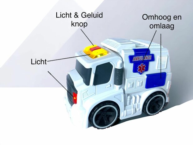 POLITIE AUTO SPEELGOED VOERTUIG 19.5CM  MET SIRENE-GELUID EN LICHTJES