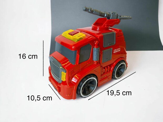 Spielzeug-Feuerwehrauto &ndash; AUTOMODELL &ndash; 22 CM MIT SIRENNENTON UND LICHTERN