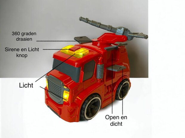  Speelgoed brandweerauto - CAR MODEL - 22 CM  MET SIRENE-GELUID EN LICHTJES