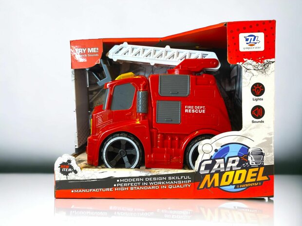  Speelgoed brandweerauto - CAR MODEL - 22 CM  MET SIRENE-GELUID EN LICHTJES