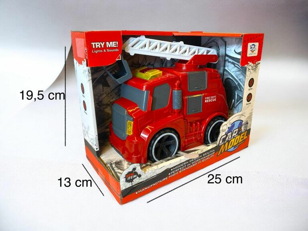  Speelgoed brandweerauto - CAR MODEL - 22 CM  MET SIRENE-GELUID EN LICHTJES