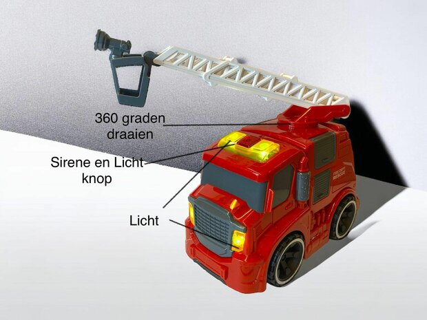 Toy fire truck - CAR MODEL - 22 CM WITH SIREN SOUND AND LIGHTS