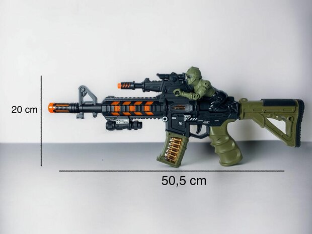 SPIELZEUGGEWEHR DREHENDES GESCHOSS 50,5 CM