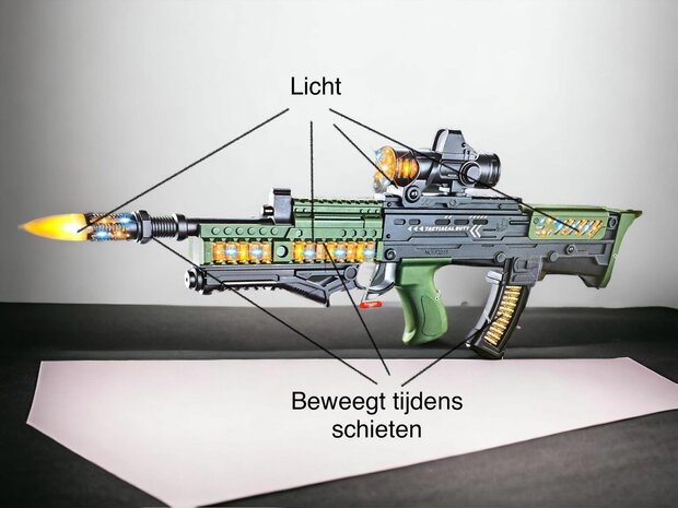 TOY RIFLE ROTARY MOVING BULLET 60 CM