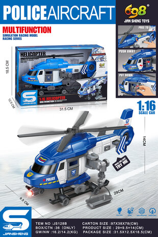 Rescue helicopter, POLICE with light and sound 1:16 