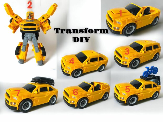 TRANSFORMER LES JOUETS OPTIMUS PRIME DIY, TRANSFORMER 7 PERSONNAGES, JOUETS DE VOITURE 2 EN 1D 17cm.