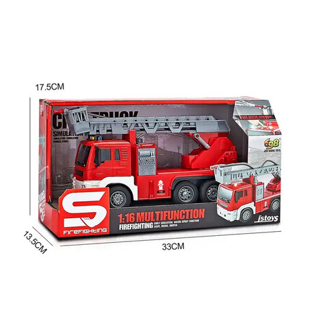 Jouet camion de pompiers/camion &eacute;chelle pour enfants 25 cm.