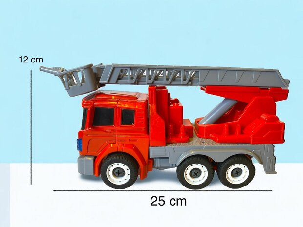 TRANSFORM TOY DIY FIRE TRUCK ROBOT WITH LIGHT AND SOUND 26CM