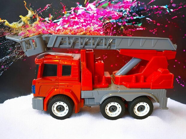 TRANSFORM TOY DIY FIRE TRUCK ROBOT WITH LIGHT AND SOUND 26CM