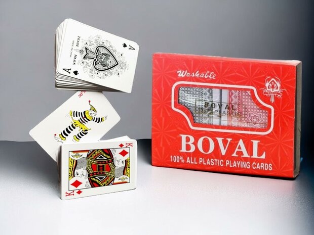 Lot de 2 cartes &agrave; jouer - &eacute;tanche - 100% plastique - BOVAL