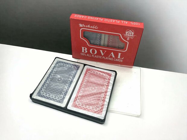 Lot de 2 cartes &agrave; jouer - &eacute;tanche - 100% plastique - BOVAL