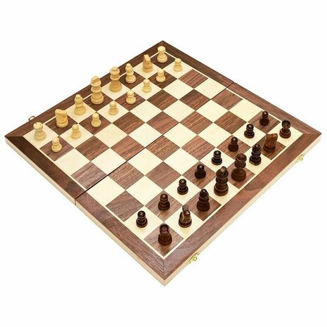 Schachbrett &ndash; Holzschachspiel &ndash; 39 x 39 cm &ndash; Holzschachspiel &ndash; faltbar &ndash; Schachspiel