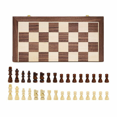 Schaakbord - Wood Chess set - 39x39 CM - Houten schaakset - Opklapbaar - schaakspel