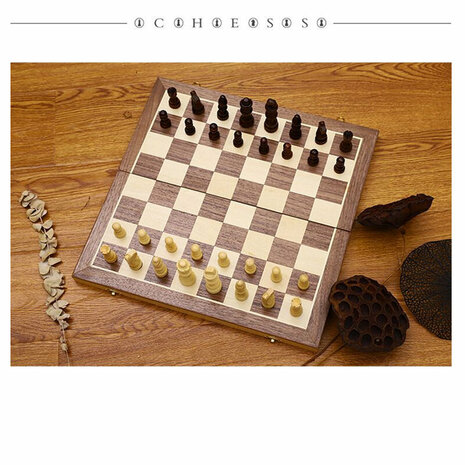 Schaakbord - Wood Chess set - 39x39 CM - Houten schaakset - Opklapbaar - schaakspel