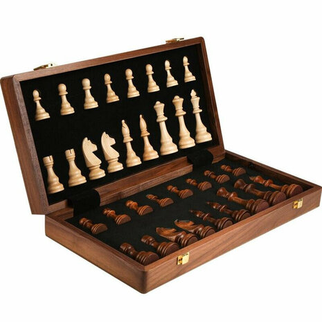 Schaakbord - Wood Chess set - 39x39 CM - Houten schaakset - Opklapbaar - schaakspel