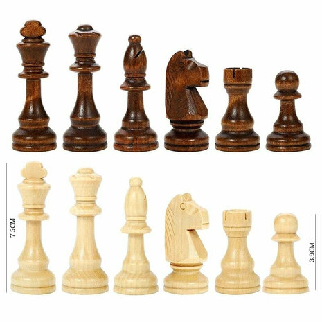 Schaakbord - Wood Chess set - 39x39 CM - Houten schaakset - Opklapbaar - schaakspel