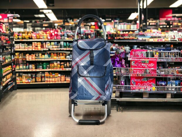 GROSSER EINKAUFSWAGEN AUS ALUMINIUM - Gro&szlig;e, stabile R&auml;der - Treppenstufen 55 Liter.