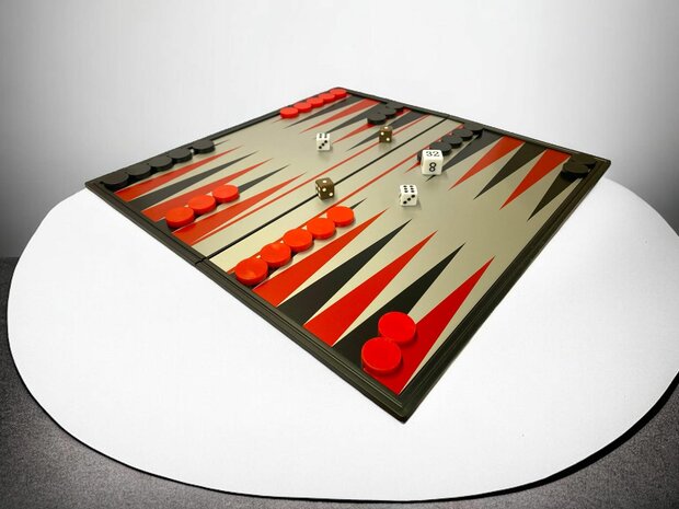 Backgammon &ndash; Magnetisch Opklapbaar 32 x 32 cm