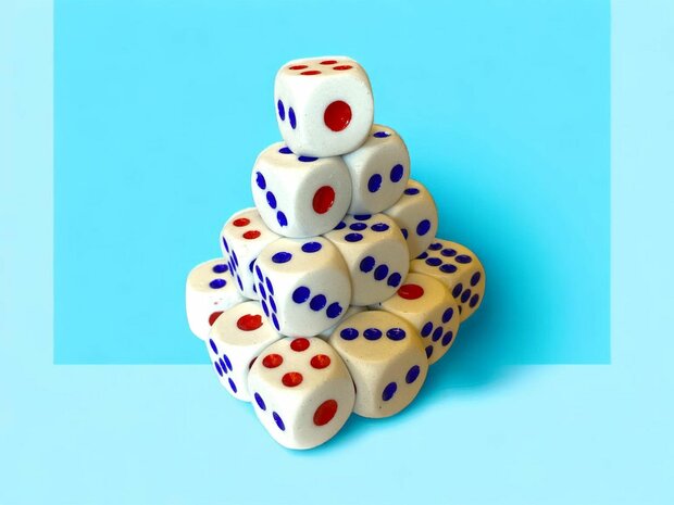 Dice set of 20 pieces -6-sided - 1.6 cm