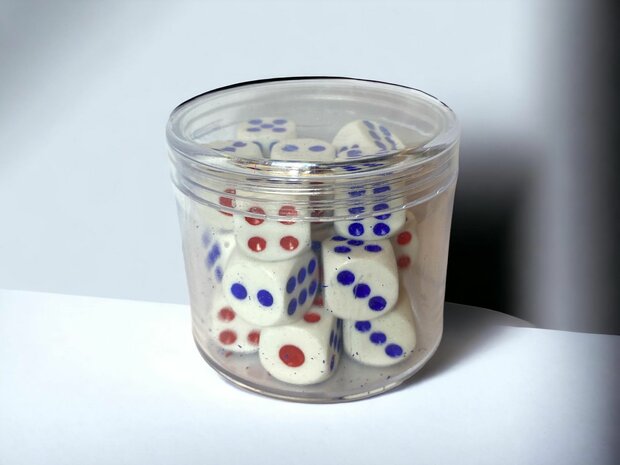 Dobbelstenen set van 20 stuks -6-zijdig - 1.6 cm