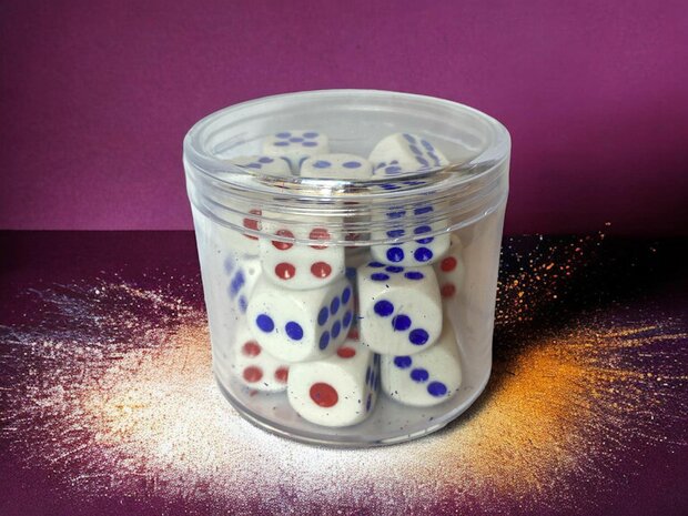 Dice set of 20 pieces -6-sided - 1.6 cm