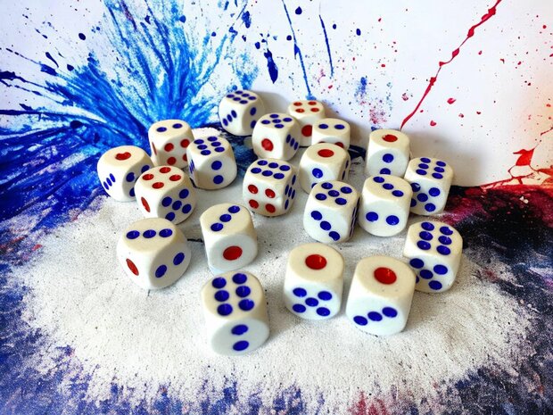 Dice set of 20 pieces -6-sided - 1.6 cm