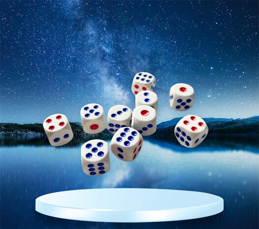 Dice set of 20 pieces -6-sided - 1.6 cm