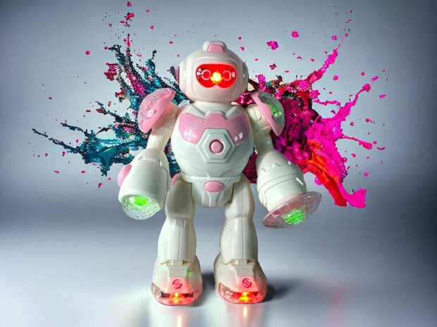 Robot jouet Super Warrior - Lumi&egrave;re et son LED The Future Robot 25CM