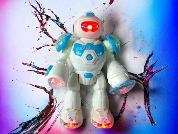 Robot jouet Super Warrior - Lumi&egrave;re et son LED The Future Robot 25CM