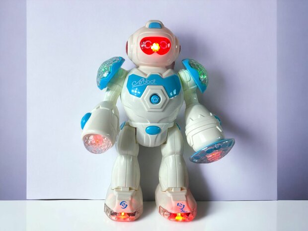 Robot jouet Super Warrior - Lumi&egrave;re et son LED The Future Robot 25CM