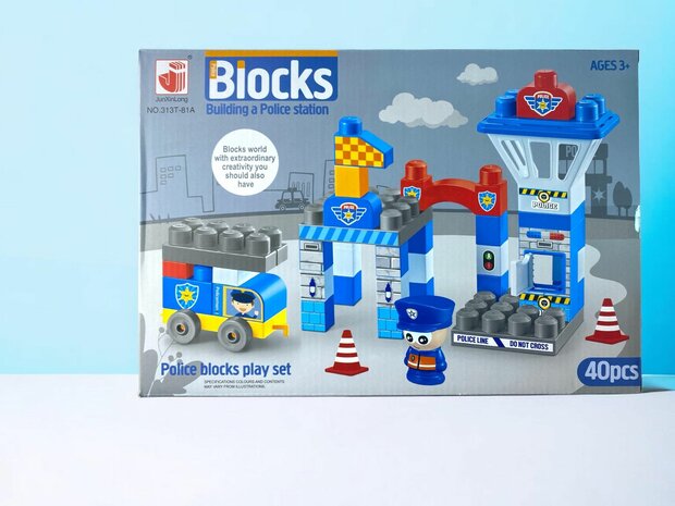 Blocks &ndash; politiebureau bouwset 40 Stuks - DIY Blocks.