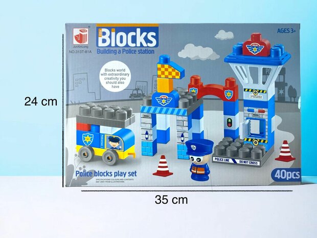 Blocks &ndash; politiebureau bouwset 40 Stuks - DIY Blocks.