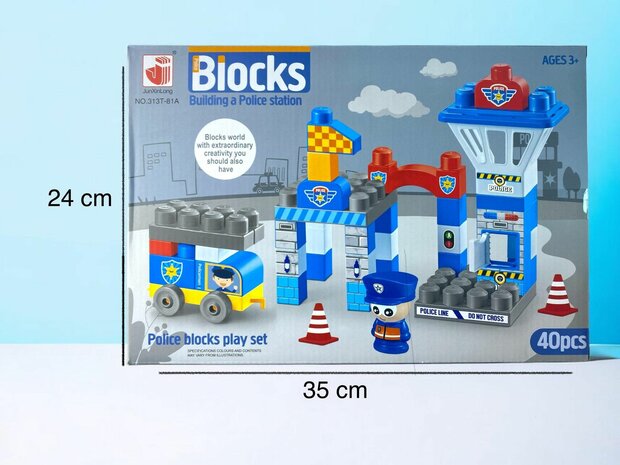 Blocks &ndash; police station building set 40 pieces - DIY Blocks.