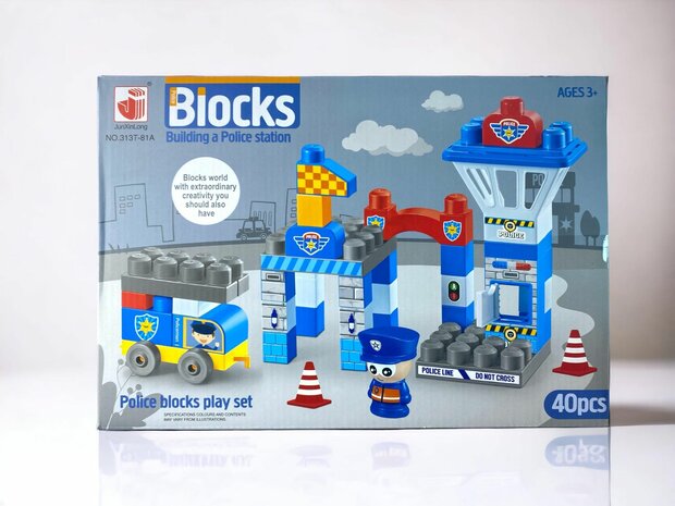 Blocks &ndash; politiebureau bouwset 40 Stuks - DIY Blocks.
