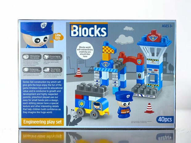 Blocks &ndash; politiebureau bouwset 40 Stuks - DIY Blocks.