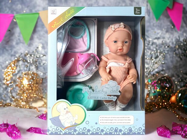 Cute baby doll + accessories - 32CM My lucky doll