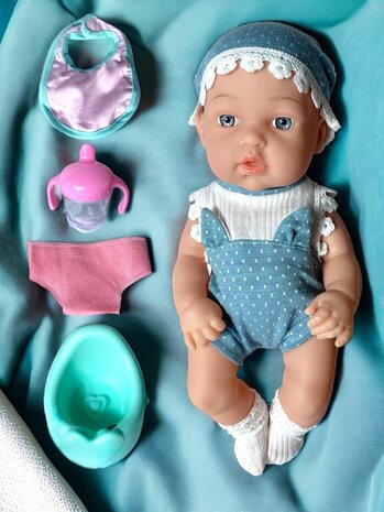 Cute baby doll + accessories - 32CM My lucky doll