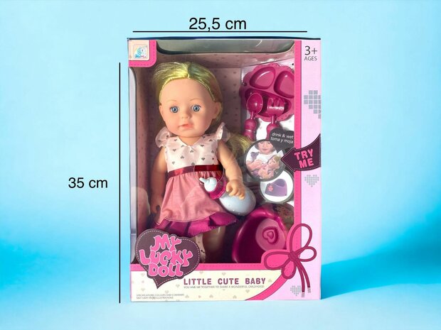 NEW BORN BABY - 33 CM - DRINK AND UTI FUNCTION + SOUND