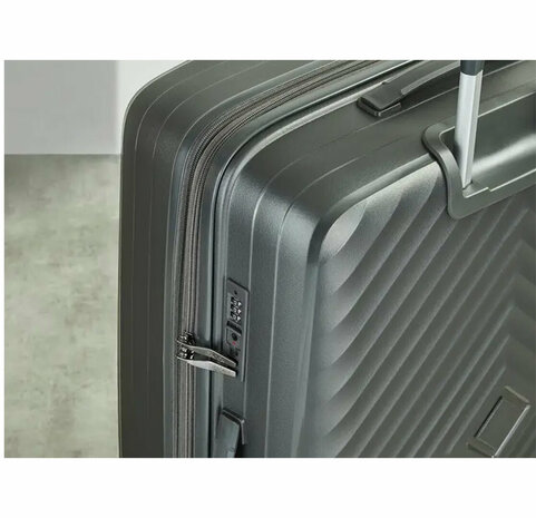 ensemble de valises 3 pi&egrave;ces PP (ROCK) serrure &agrave; combinaison TSA et mat&eacute;riau PP noir