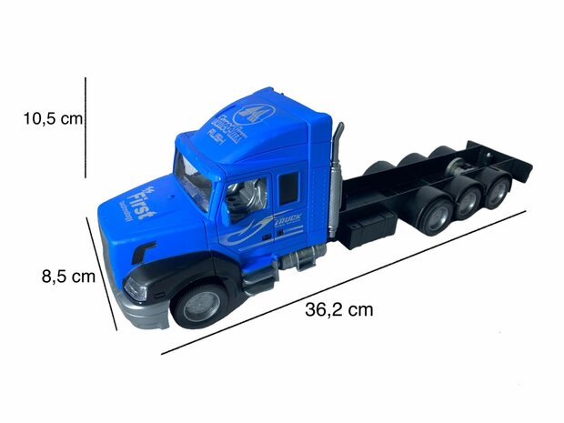 Vrachtwagen speelgoed met oplegger + 4 stuks Mini auto&#039;s - 36.2 CM