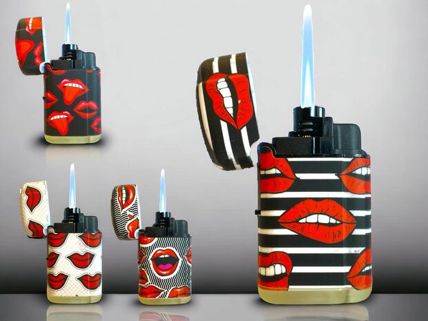 windproof lighter - 20 pieces in display - Jetflame - turbo lighters Kiss
